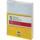 Writing Pads - 8-3/8" x 10-7/8 - Quad-Ruled - White - 96 Sheets - 5 Pack-Clean, easy sheet removal