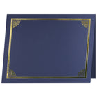 St. James Document/Certificate Holders - Gold Foil Border - Linen Finish - Navy Blue - 5 Pack - 83803-Easy to insert any letter size (8-1/2" x 11") documents into the die-cut corner slots