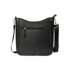 Nicci Medium Top Zip Crossbody Bag with Web Strap - Black-Crossbody Bag