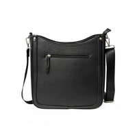 Nicci Medium Top Zip Crossbody Bag with Web Strap - Black-Crossbody Bag