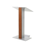 Urbann Y5 Lectern With Wheels - Whisky Wood - Aluminum Grey-Free standing with wheels, speeches
