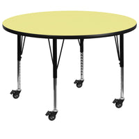 Flash Furniture Mobile 48" Round Thermal Laminate Activity Table, Yellow-Popular Round Activity Table