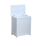 Oceanstar RHP0109W Rectangular Laundry Wood Hamper with Interior Bag, White-Laundry hamper is lined with a canvas bag