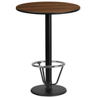 Flash Furniture Laminate 24" Round Base Round Table, Walnut (XURD24WATR18B3F)-Bar height hospitality table