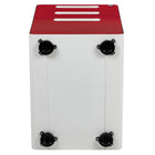 Flash Furniture Ergonomic 3-Drawer Mobile Locking Filing Cabinet with Anti-Tilt Mechanism & Letter/Legal Drawer - White/Red-Full Extension Sliders provide effortless opening and closing