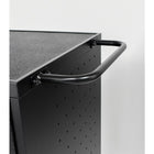 Luxor (LLTP18-B) 18 Laptop/Chromebook Computer Charging Cart, Black-25"W x 21.25"D x 39.75"H.  Rack shelves are 20"W x 16"D with 12"H of top clearance.  Bottom shelf space contains 4.5"H of top clearance, perfect for storing accessories and equipment.