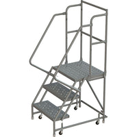 Tri-Arc Manufacturing Deep Top Step Rolling Ladder, Platform Height: 30", No. of Steps: 3, Step Width: 24"-No. of Steps: 3