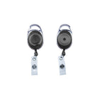 Beslayn Oval Translucent Quick Clip Premier Carabiner Badge Reel with Clear Strap, Clear, 25 Pack-Reels feature 30" (762mm) retractable cords with plastic snap loops to attach ID badges, keys and other essentials