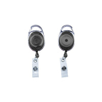 Beslayn Oval Translucent Quick Clip Premier Carabiner Badge Reel with Clear Strap, Clear, 25 Pack-Reels feature 30" (762mm) retractable cords with plastic snap loops to attach ID badges, keys and other essentials