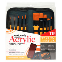 Mont Marte Taklon 11-Brush Set with Wallet-Perfect intro set
