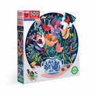 eeBoo Piece and Love Still Life with Flowers Round Jigsaw Puzzle - 500 Pieces-Puzzle size is 23 inches in diameter when finished