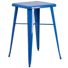 Flash Furniture 24'' Square Metal Indoor-Outdoor Bar Height Table in Blue (CH31330BL)-Blue/Metal, Rubber