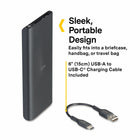 NXT Technologies 10000mAh USB Power Bank - Black-Compatible with most smartphones, tablets, smart watches, headphones, and more