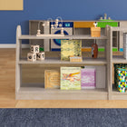 Flash Furniture Bright Beginnings Commercial Grade 3 Shelf Double Sided Wooden Classroom Storage Unit - Natural-Quick and Easy Assembly with Included Materials