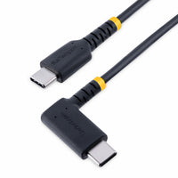 StarTech USB-C to Angled USB-C 60W Charging Cable - 3ft - Black-Connectors: 1 x 24-pin USB 2.0 Type-C (Connector A), 1 x 24-pin USB 2.0 Type-C (Connector B)