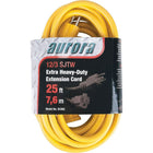 Aurora Tools Outdoor Vinyl Extension Cords, Extra Heavy-Duty, 25'-Designed for industrial and contractor use