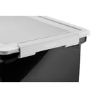Staples Letter/Legal File Tote with Locking Handles, 35L, Black-Locking handles ensure lid will not come off to keep documents secure
