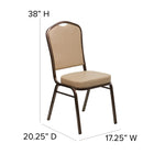 Flash Furniture HERCULES Series Crown Back Stacking Banquet Chairs with Tan Vinyl & Copper Vein Frame - 4 Pack-16 Gauge Steel Frame