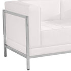 Flash Furniture HERCULES Imagination Series Contemporary Melrose LeatherSoft Loveseat with Encasing Frame - White-Melrose White LeatherSoft Upholstery