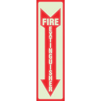 Headline Sign Glow-in-the-Dark FIRE EXTINGUISHER Sign - 4" W x 13" H-Made of durable styrene