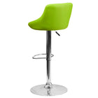 Flash Furniture Contemporary Green Vinyl Bucket Seat Adjustable Height Barstool with Diamond Pattern Back & Chrome Base-Bucket Seat with Mid-Back