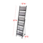 FuTECH Brochure Holder with 6 Pockets - 14"W x 51.5"H - Black-Size: 14"W x 51.5"H
