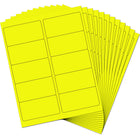 JAM Paper Laser/Inkjet Address Labels - 2" x 4" - Neon Yellow - 12 Pack-Size: Medium (2 x 4 inches), Printer friendly labels are easy to create and customize