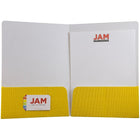 JAM Paper Corrugated Fluted Folders, Yellow, 12 Pack (87499dg)-2 pocket