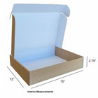 Eddie's Shipping Corrugate Boxes - 15" L x 12" W x 2.75" H - Kraft - 50 Pack-Kraft And E-Flute Die-Cut Corrugated Box