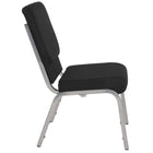 Flash Furniture HERCULES Series 18.5"W Stacking Church Chair in Black Fabric - Silver Vein Frame-Black Fabric Upholstery