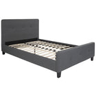 Flash Furniture Tribeca Full Size Tufted Upholstered Platform Bed - Dark Grey Fabric-Panel Headboard