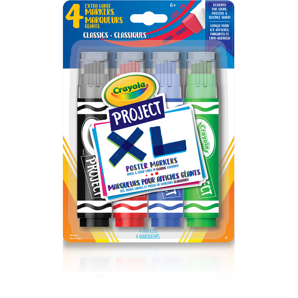 Crayola Project XL Poster Markers - Classic Colours - 4 Pack
