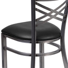 Flash Furniture HERCULES Series Clear Coated "X" Back Metal Restaurant Chair - Black Vinyl Seat-2.5'' Thick Foam Padded Seat