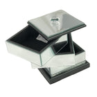 Elegance Mirrored Jewelry Organizer 3 Compartments-A diamond shape glass knob on the top adds the elegance touch to the space.