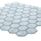 CTG Brands Hexagon Wall Tile, 10" x 10", White Marble, 6 Pack-Premium quality tiles: wall peel and stick backsplash tiles are made of high-quality, durable eco-friendly PVC plastic, water-resistant and mold resistant which never turn yellow with time