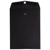JAM Paper 9 x 12 Open End Catalog Envelopes with Clasp Closure, Black, 100 Pack (73854)-Black