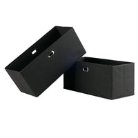 Winsome Torino Folding Fabric Baskets, Black, 2 Pack (22222)-Set of folding baskets