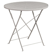 Flash Furniture 30'' Round Indoor-Outdoor Steel Folding Patio Table, Silver (CO4SIL)-Folding Patio Table