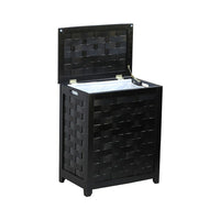 Oceanstar RHV0103MH Rectangular Veneer Laundry Wood Hamper with Interior Bag, Dark Mahogany-Hand grips on both sides for portability