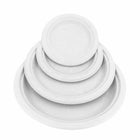 Globe Commercial Products 10" Round Fibre Bagasse Compostable Plate - 500 Pack-White Bagasse (100% sugarcane fibre)