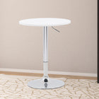 CorLiving DAW-510-T Adjustable Height Round Swivel-Top Table - White-23.5" Wide 
