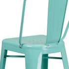 Flash Furniture 30" High Mint Green Metal Indoor-Outdoor Barstool with Back-Seat Size: 14''W x 14''D