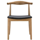 Nicer Furniture Wegner Style Elbow Dining Chair - Natural - 2 Pack-Solid ash wood frame (in walnut or natural finish) with PU seat cushion of high density foam