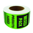 SPC 'Mixed Pack' Die Cut Labels - Fluorescent Green/Black - 3" x 5" - 500/Roll-500/Roll