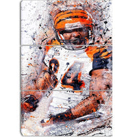 Designart Enthusiastic Football Player Street Art Canvas Artwork, (PT3612-3P)-Print