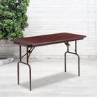 Flash Furniture 4-Foot Mahogany Melamine Laminate Folding Banquet Table-Brown Powder Coated Pedestal Legs