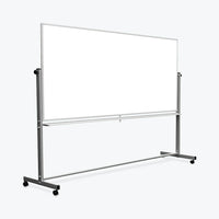 Luxor Reversible Magnetic Mobile Whiteboard, 96" x 40" (MB9640WW)-Painted steel surface resists ghosting and provides excellent erasability