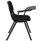 Flash Furniture Black Padded Ergonomic Shell Chair with Right Handed Flip-Up Tablet Arm-880 lb. Weight Capacity