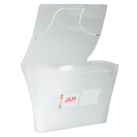 JAM Paper Accordion Folders, 13-Pocket Expanding File, Letter, 9" x 13", Clear, 2 Pack (2163590z)-Clear