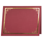 St. James Document/Certificate Holders - Gold Foil Border - Linen Finish - Red - 5 Pack - 83807-Easy to insert any letter size (8-1/2" x 11") documents into the die-cut corner slots